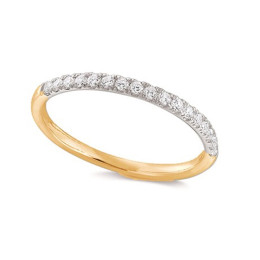 L'Alliance or rose 750/1000 et diamants 0,204 carat serti griffes, by Stauffer