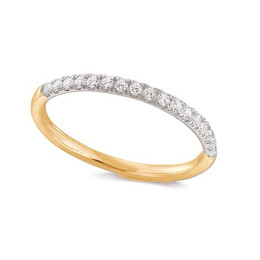 Alliance or rose 750/1000 et diamants 0,204 carat serti griffes, by Stauffer