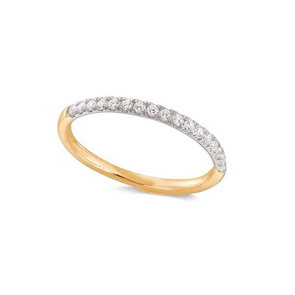 Alliance or rose 750/1000 et diamants 0,204 carat serti griffes, by Stauffer