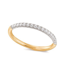 Alliance or rose 750/1000 et diamants 0,204 carat serti griffes, by Stauffer