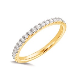 Alliance or jaune 750/1000 et diamants 0,26 carat serti griffes, by Stauffer