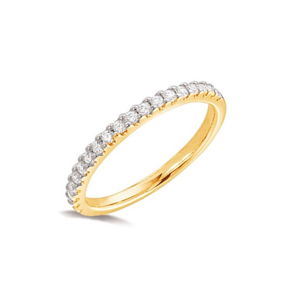 Alliance or jaune 750/1000 et diamants 0,26 carat serti griffes, by Stauffer