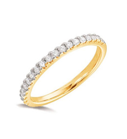 Alliance or jaune 750/1000 et diamants 0,26 carat serti griffes, by Stauffer