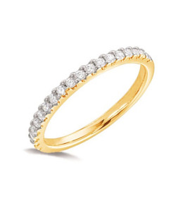 L'Alliance or jaune 750/1000 et diamants 0,26 carat serti griffes, by Stauffer