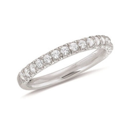 Alliance or gris 750/1000 et diamants 0,476 carat serti griffes, by Stauffer