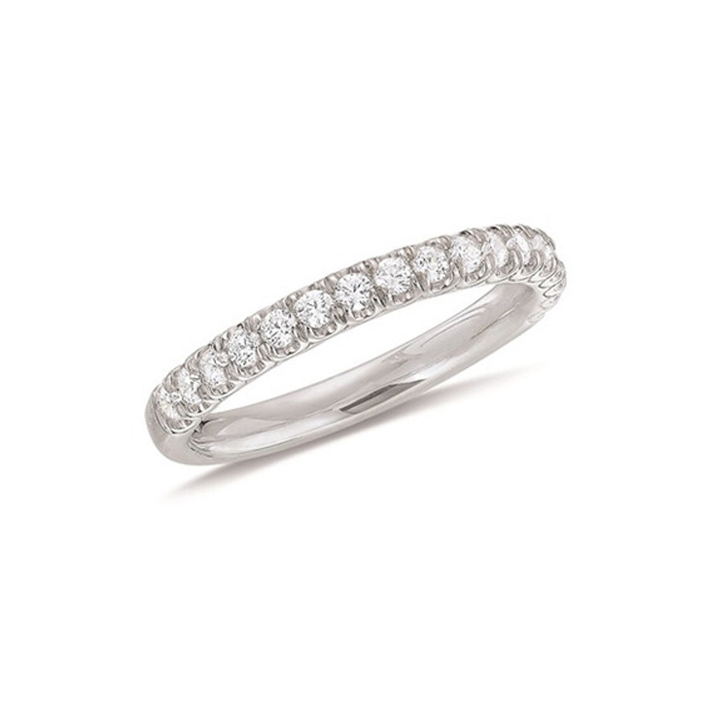 Alliance or gris 750/1000 et diamants 0,476 carat serti griffes, by Stauffer