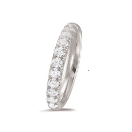Alliance or gris 750/1000 et diamants 0,77 carat serti griffes, by Stauffer