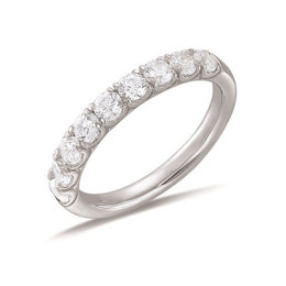 Alliance or gris 750/1000 et diamants 1,00 carat serti griffes, by Stauffer