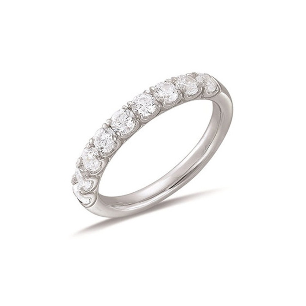 Alliance or gris 750/1000 et diamants 1,00 carat serti griffes, by Stauffer