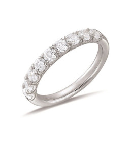 Alliance or gris 750/1000 et diamants 1,00 carat serti griffes, by Stauffer