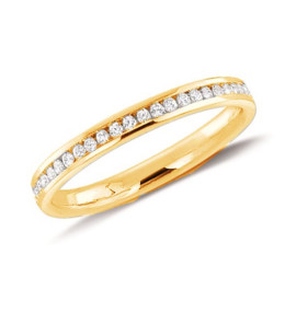 L'Alliance or rose 750/1000, tour complet diamants 0,29 carat serti rail, by Stauffer