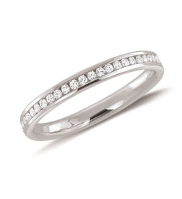 L'Alliance or rose 750/1000, tour complet diamants 0,29 carat serti rail, by Stauffer