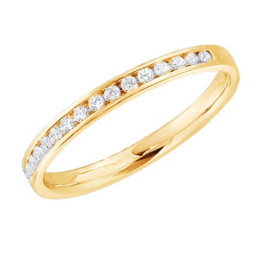 L'Alliance or jaune 750/1000 et diamants 0,25 carat serti rail, by Stauffer