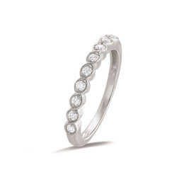 Alliance or gris 750/1000 et diamants 0,252 carat serti S, by Stauffer