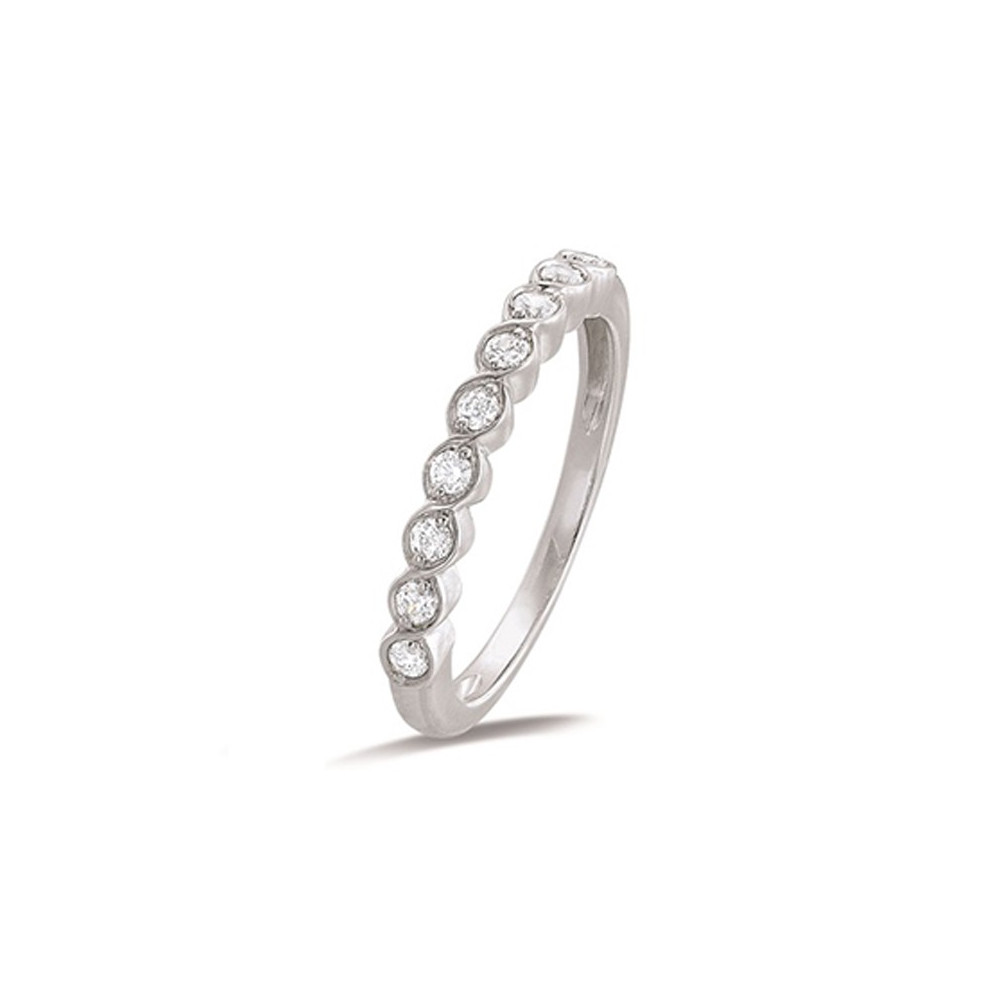 Alliance or gris 750/1000 et diamants 0,252 carat serti S, by Stauffer