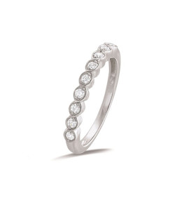 Alliance or gris 750/1000 et diamants 0,252 carat serti S, by Stauffer