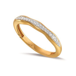 Alliance or jaune 750/1000 et diamants 0,12 carat serti grains, by Stauffer