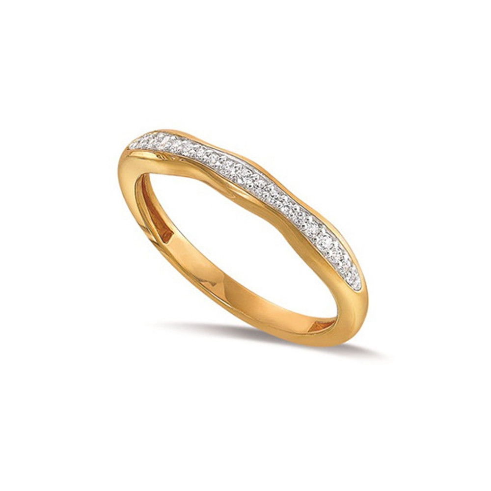 Alliance or jaune 750/1000 et diamants 0,12 carat serti grains, by Stauffer
