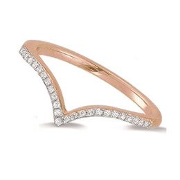 Alliance or rose 750/1000 et diamants 0,07 carat serti grains, by Stauffer