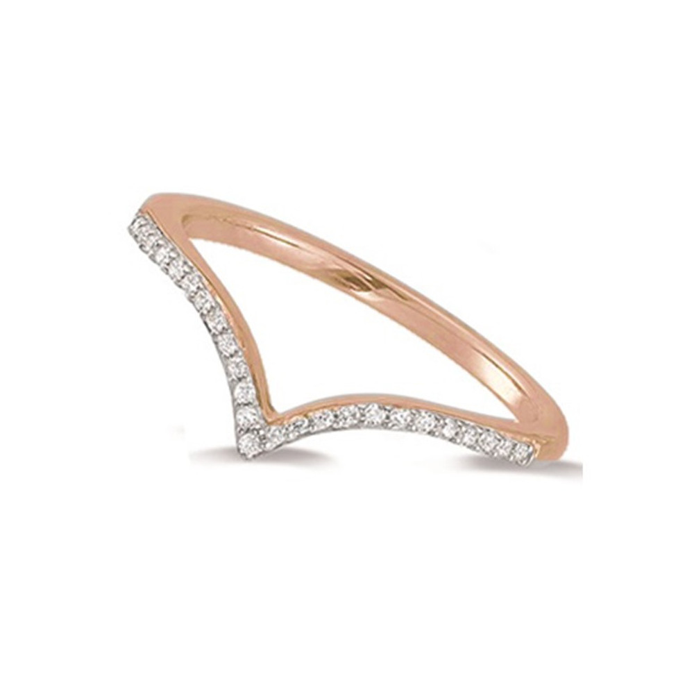 Alliance or rose 750/1000 et diamants 0,07 carat serti grains, by Stauffer