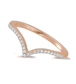 Alliance or rose 750/1000 et diamants 0,07 carat serti grains, by Stauffer