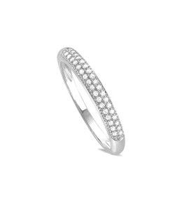 Alliance or gris 750/1000 double rangs et diamants 0,105 carat serti grains, by Stauffer