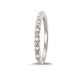 Alliance or gris 750/1000 et diamants 0,09 carat serti S, by Stauffer