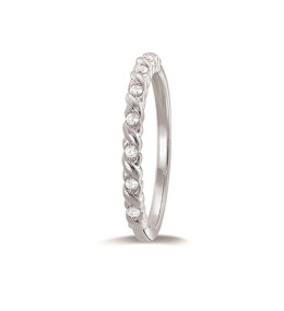 Alliance or gris 750/1000 et diamants 0,09 carat serti S, by Stauffer