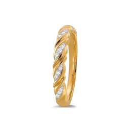 Alliance or jaune 750/1000 et diamants 0,07 carat serti S, by Stauffer