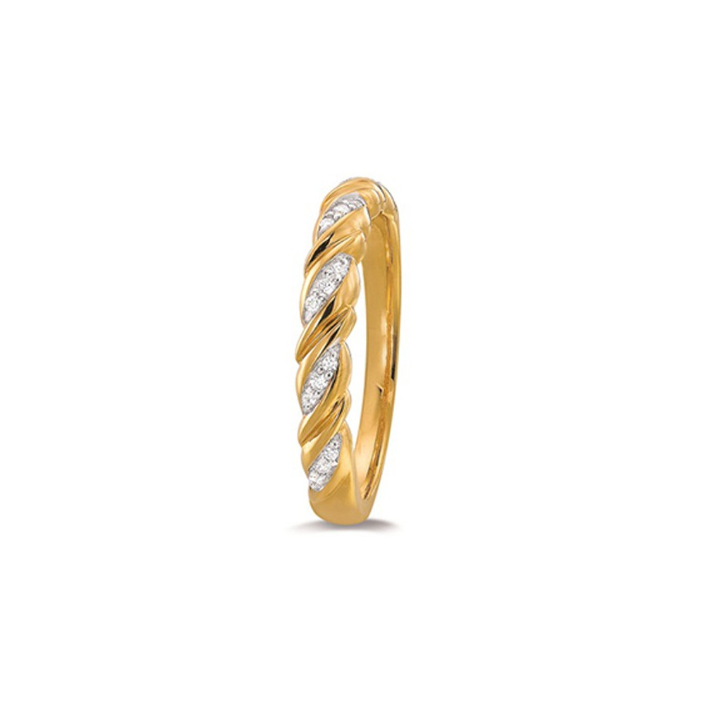 Alliance or jaune 750/1000 et diamants 0,07 carat serti S, by Stauffer