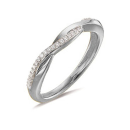 L'Alliance or jaune 750/1000 torsadée et diamants 0,098 carat serti grains, by Stauffer