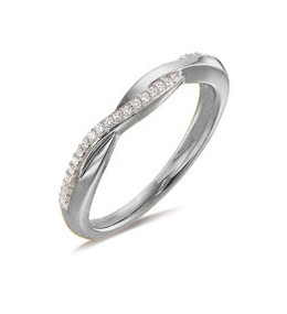L'Alliance or jaune 750/1000 torsadée et diamants 0,098 carat serti grains, by Stauffer