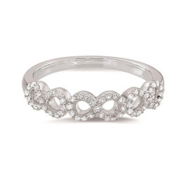 Alliance or gris 750/1000 torsadée et diamants 0,17 carat serti grains, by Stauffer