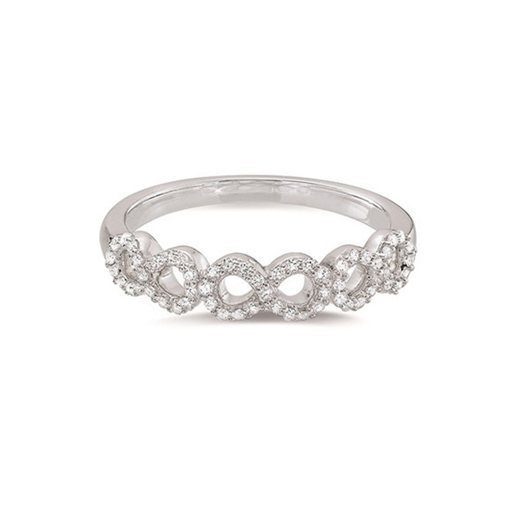 Alliance or gris 750/1000 torsadée et diamants 0,17 carat serti grains, by Stauffer