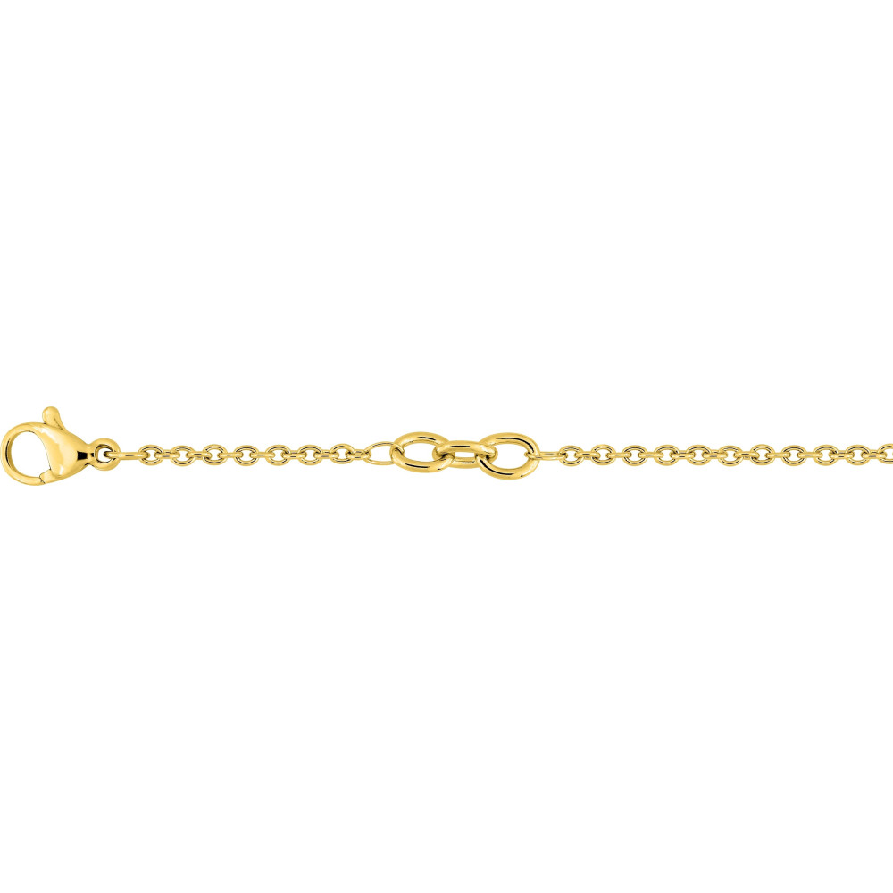 Collier femme acier dorée jaune, mailles fantaisie, longueur 42 cm by Stauffer