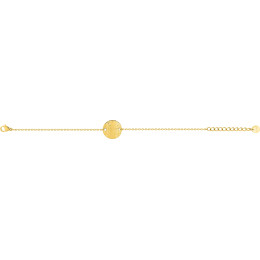 Le Bracelet femme acier doré jaune, chaîne forçat, et motif rond by Stauffer