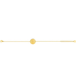 Le Bracelet femme acier doré jaune, chaîne forçat, et motif rond by Stauffer
