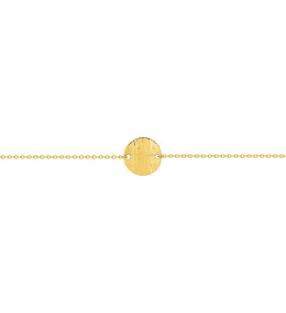 Le Bracelet femme acier doré jaune, chaîne forçat, et motif rond by Stauffer
