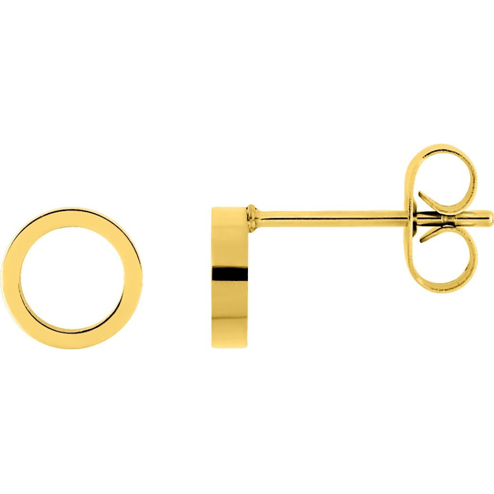Les Boucles d'oreilles femme, acier doré jaune, forme cercle by Stauffer