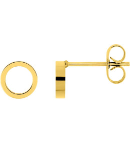 Les Boucles d'oreilles femme, acier doré jaune, forme cercle by Stauffer