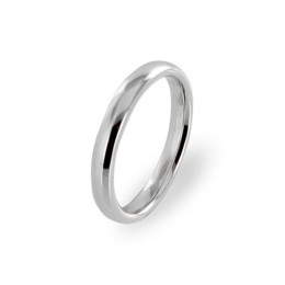 Alliance platine unie, jonc Parisien prestige, largeur 3,00 mm by Stauffer