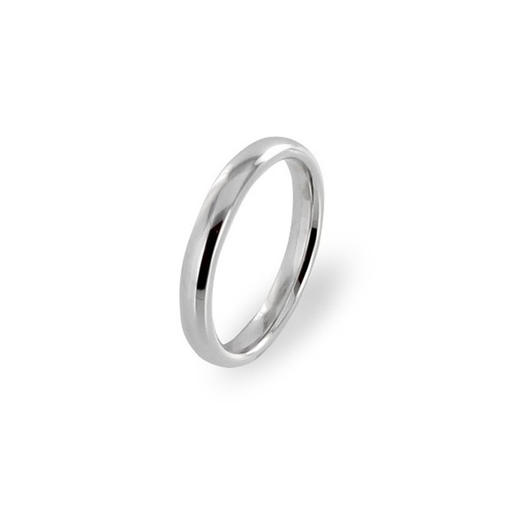 Alliance platine unie, jonc Parisien prestige, largeur 3,00 mm by Stauffer