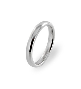 Alliance platine unie, jonc Parisien prestige, largeur 3,00 mm by Stauffer