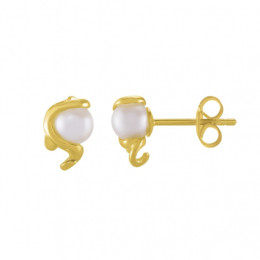 Boucles d'oreilles Jourdan Bijoux Dune, perles de culture et argent 925/1000 doré or jaune, AJF170224E