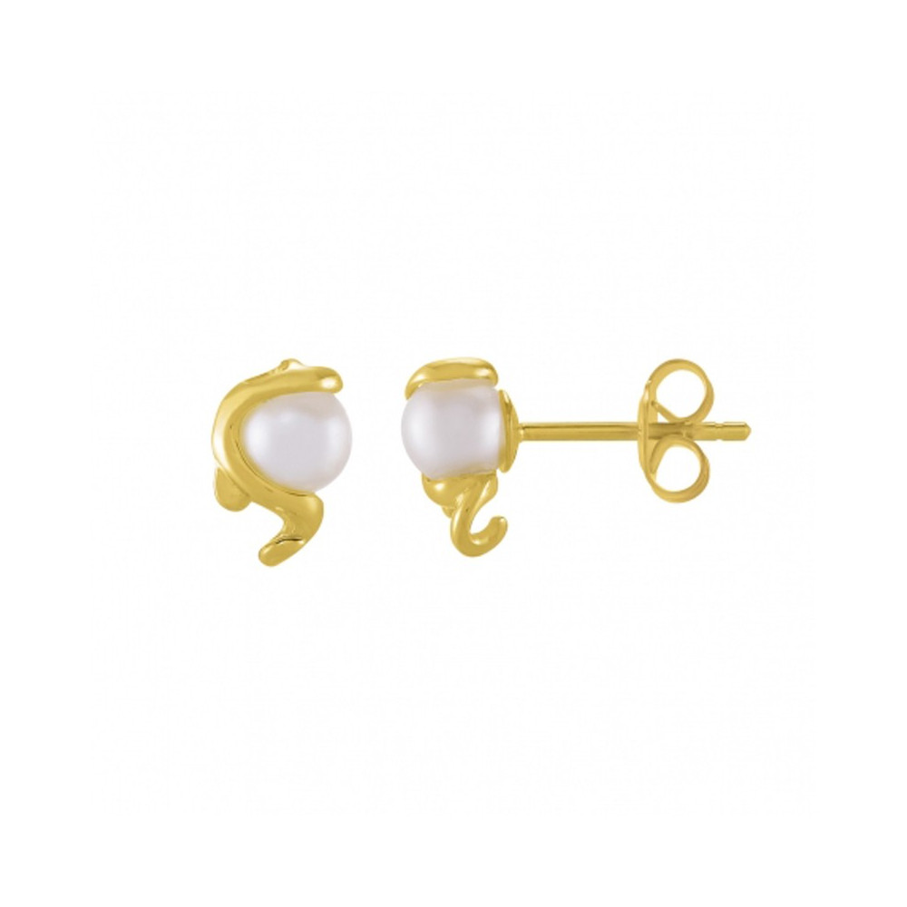 Boucles d'oreilles Jourdan Bijoux Dune, perles de culture et argent 925/1000 doré or jaune, AJF170224E