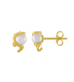 Boucles d'oreilles Jourdan Bijoux Dune, perles de culture et argent 925/1000 doré or jaune, AJF170224E