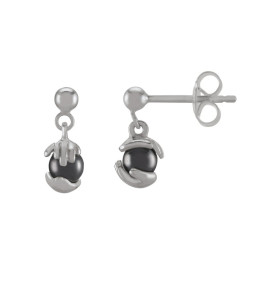 Boucles d'oreilles Jourdan Bijoux Hélicé, hématite et argent 925/1000, AJF170248E