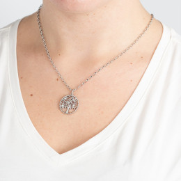 Le Collier femme, Motif Arbre de vie, Lotus Style, Acier et Cristaux, LS2194-1/1