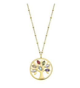 Le Collier femme, Motif Arbre de vie, Lotus Style, Acier et Cristaux, LS2192-1/2