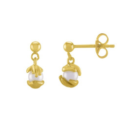 Boucles d'oreilles Jourdan Bijoux Hélicé, perles de culture et argent 925/1000 doré or jaune, AJF170249E